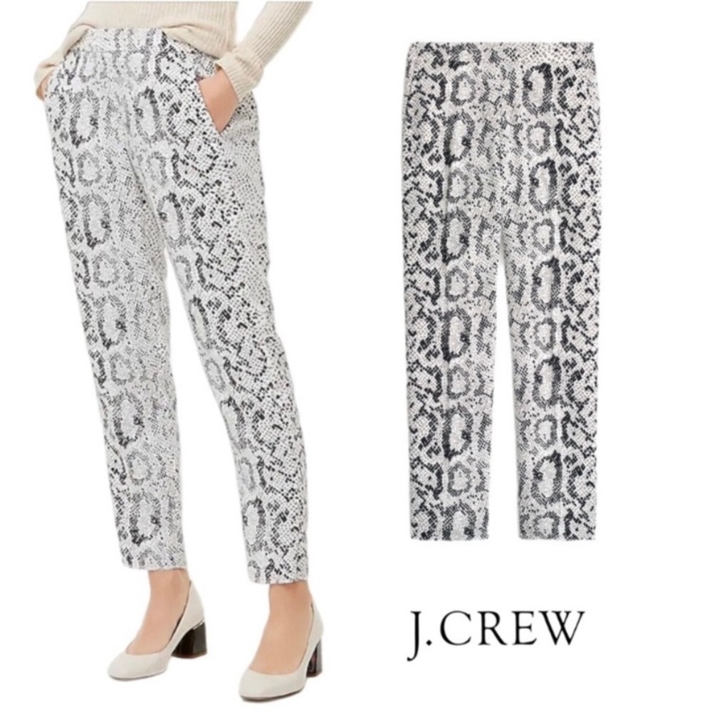 J. Crew Jamie pant 4 snake skin print Cropped straight leg